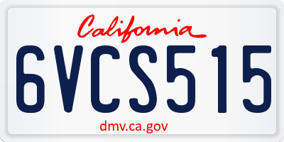 CA license plate 6VCS515