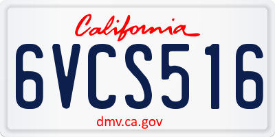 CA license plate 6VCS516