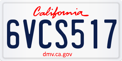 CA license plate 6VCS517