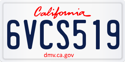 CA license plate 6VCS519