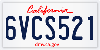 CA license plate 6VCS521