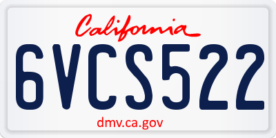 CA license plate 6VCS522