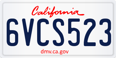 CA license plate 6VCS523