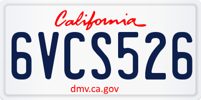 CA license plate 6VCS526