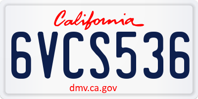 CA license plate 6VCS536
