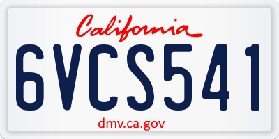 CA license plate 6VCS541