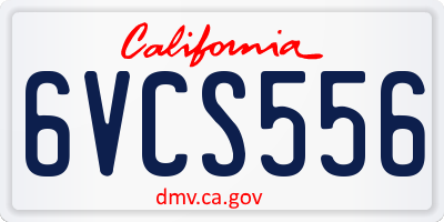 CA license plate 6VCS556