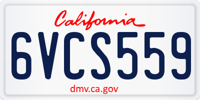 CA license plate 6VCS559