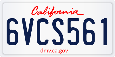 CA license plate 6VCS561