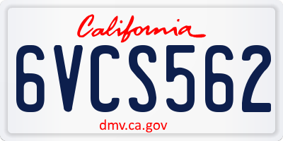 CA license plate 6VCS562
