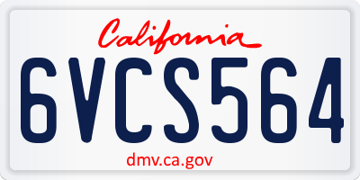 CA license plate 6VCS564