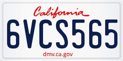 CA license plate 6VCS565