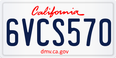 CA license plate 6VCS570