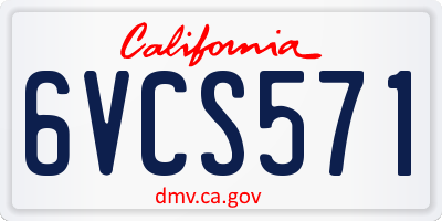 CA license plate 6VCS571