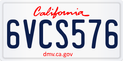 CA license plate 6VCS576