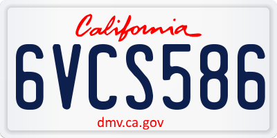 CA license plate 6VCS586
