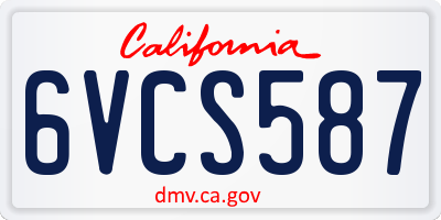 CA license plate 6VCS587