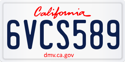 CA license plate 6VCS589