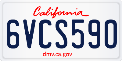 CA license plate 6VCS590