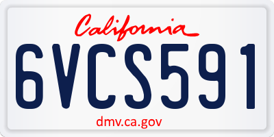 CA license plate 6VCS591