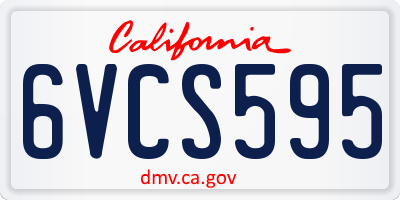 CA license plate 6VCS595