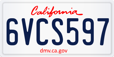 CA license plate 6VCS597