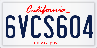 CA license plate 6VCS604