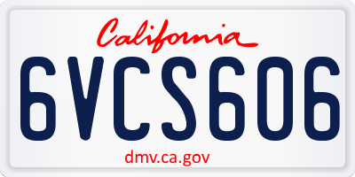 CA license plate 6VCS606