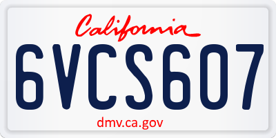 CA license plate 6VCS607