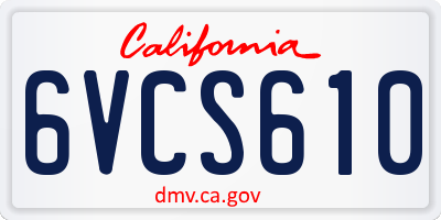 CA license plate 6VCS610