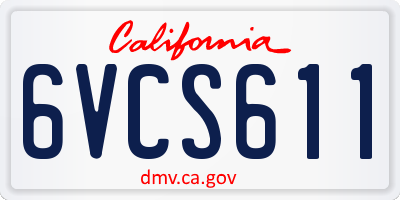 CA license plate 6VCS611