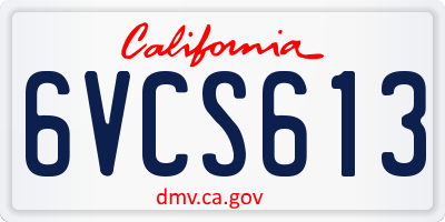 CA license plate 6VCS613