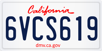 CA license plate 6VCS619