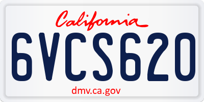 CA license plate 6VCS620