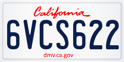 CA license plate 6VCS622