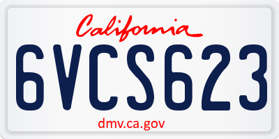 CA license plate 6VCS623