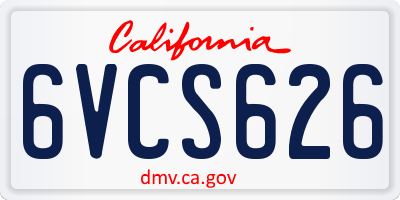 CA license plate 6VCS626