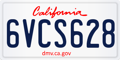 CA license plate 6VCS628
