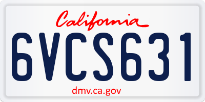CA license plate 6VCS631