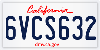 CA license plate 6VCS632