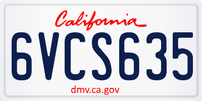 CA license plate 6VCS635