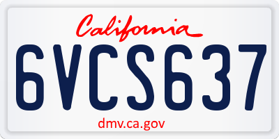 CA license plate 6VCS637