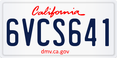 CA license plate 6VCS641