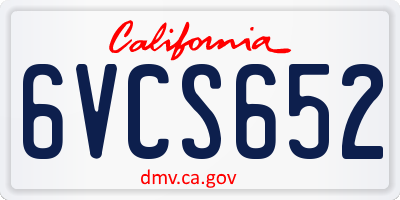 CA license plate 6VCS652