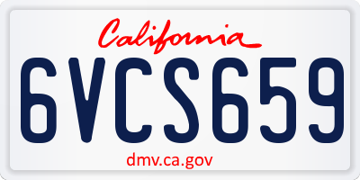 CA license plate 6VCS659