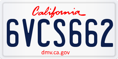 CA license plate 6VCS662