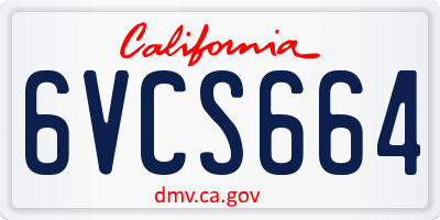 CA license plate 6VCS664