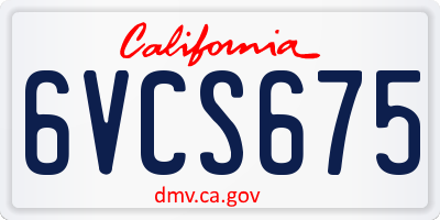 CA license plate 6VCS675