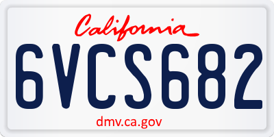 CA license plate 6VCS682