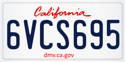 CA license plate 6VCS695